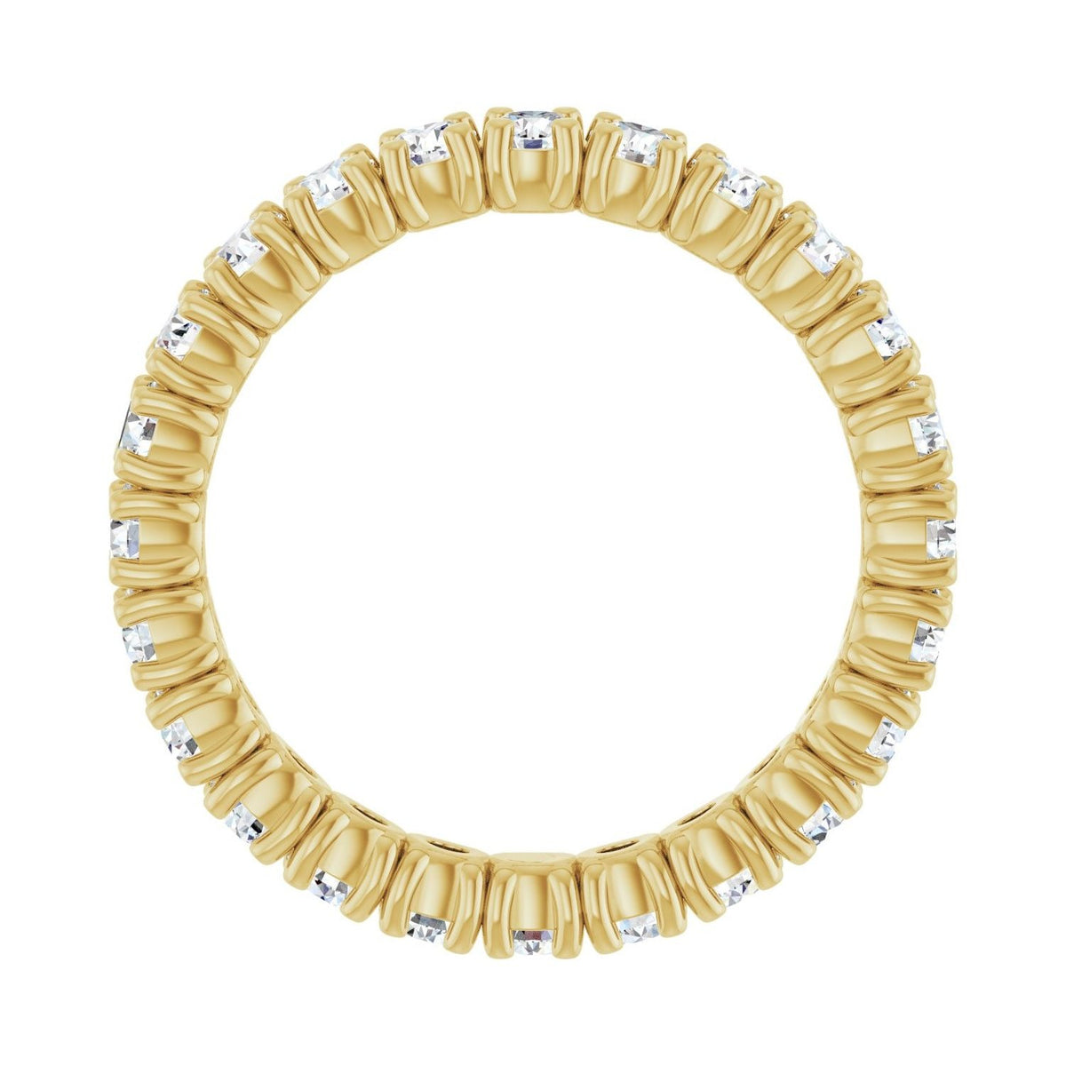 Sapphire Row Lab-Grown Diamond Round Eternity Band - 14K Yellow Gold, 2.5 mm, 6 (view 2)