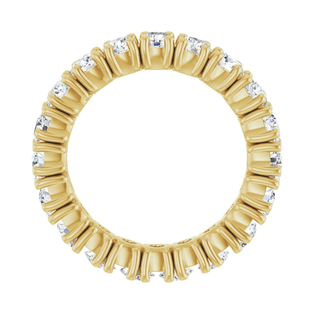 Sapphire Row Lab-Grown Diamond Round Eternity Band - 14K Yellow Gold, 3 mm, 4.5 (view 2)