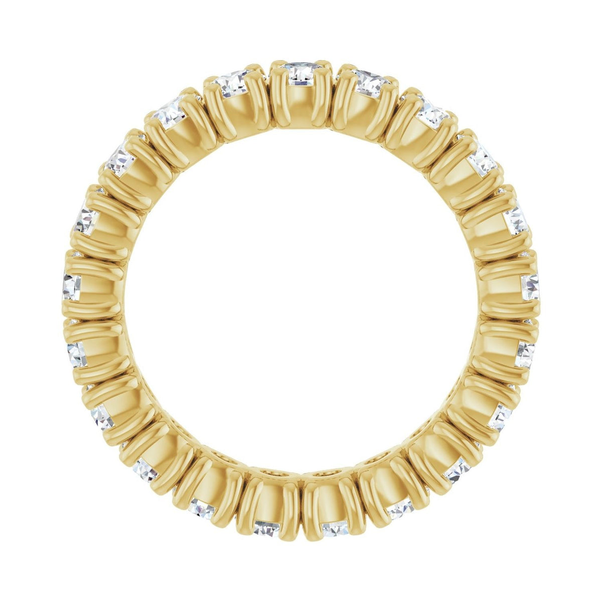 Sapphire Row Lab-Grown Diamond Round Eternity Band - 14K Yellow Gold, 3 mm, 5.5 (view 2)