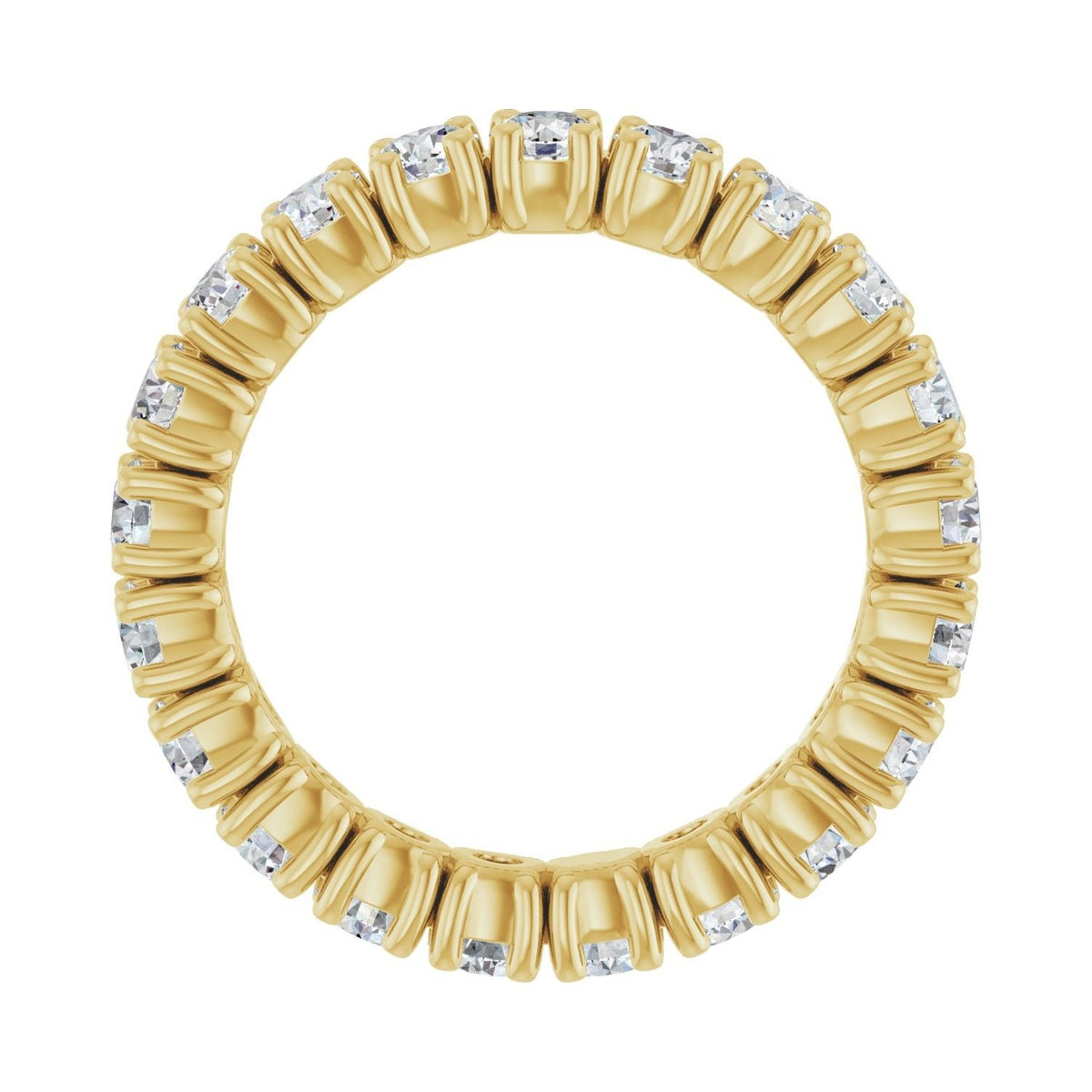 Sapphire Row Lab-Grown Diamond Round Eternity Band - 14K Yellow Gold, 3 mm, 6.5 (view 2)