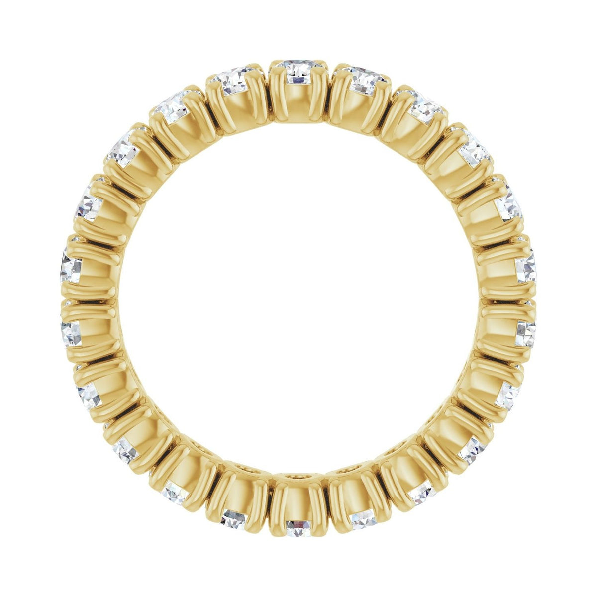 Sapphire Row Lab-Grown Diamond Round Eternity Band - 14K Yellow Gold, 3 mm, 7.5 (view 2)
