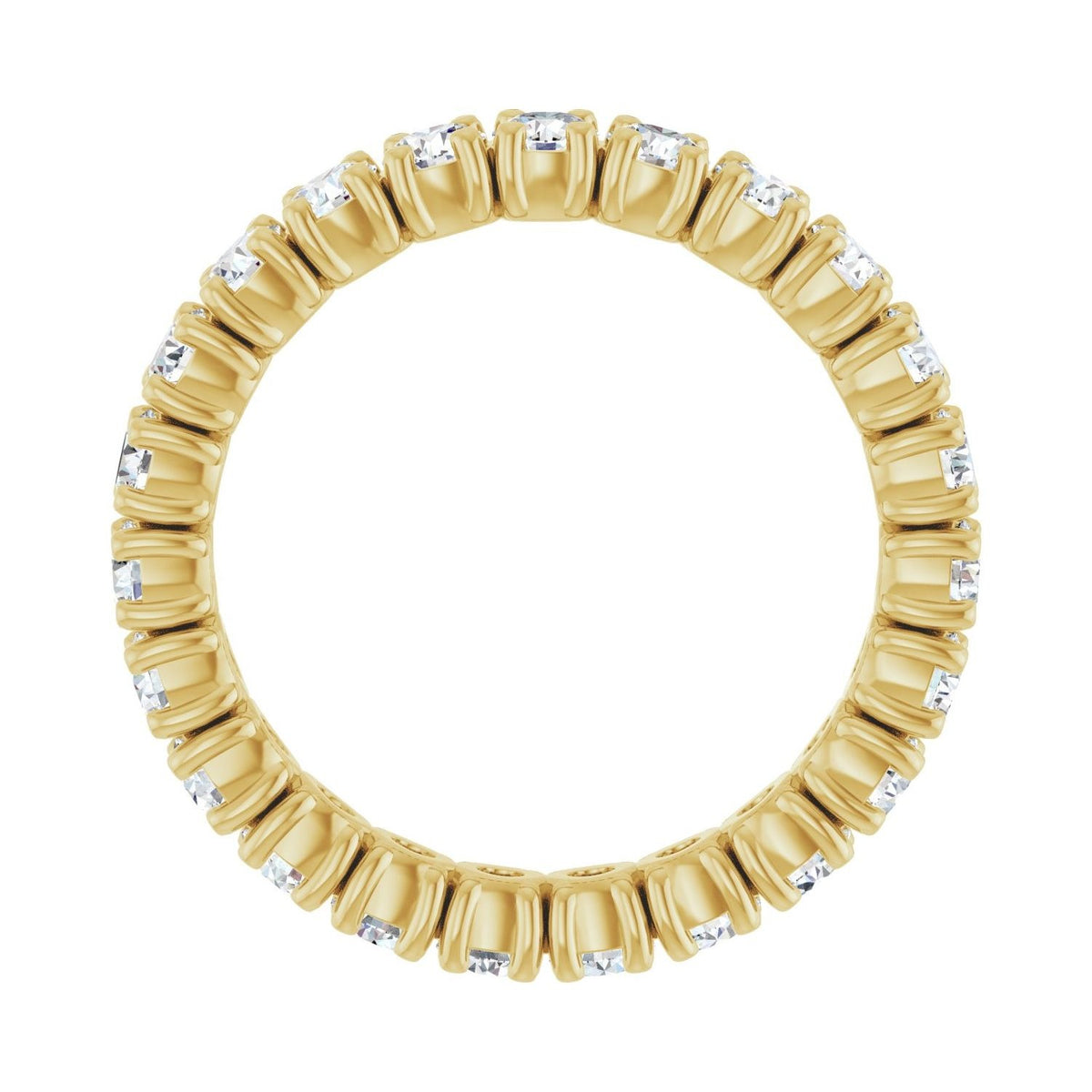 Sapphire Row Lab-Grown Diamond Round Eternity Band - 14K Yellow Gold, 3 mm, 8.5 (view 2)