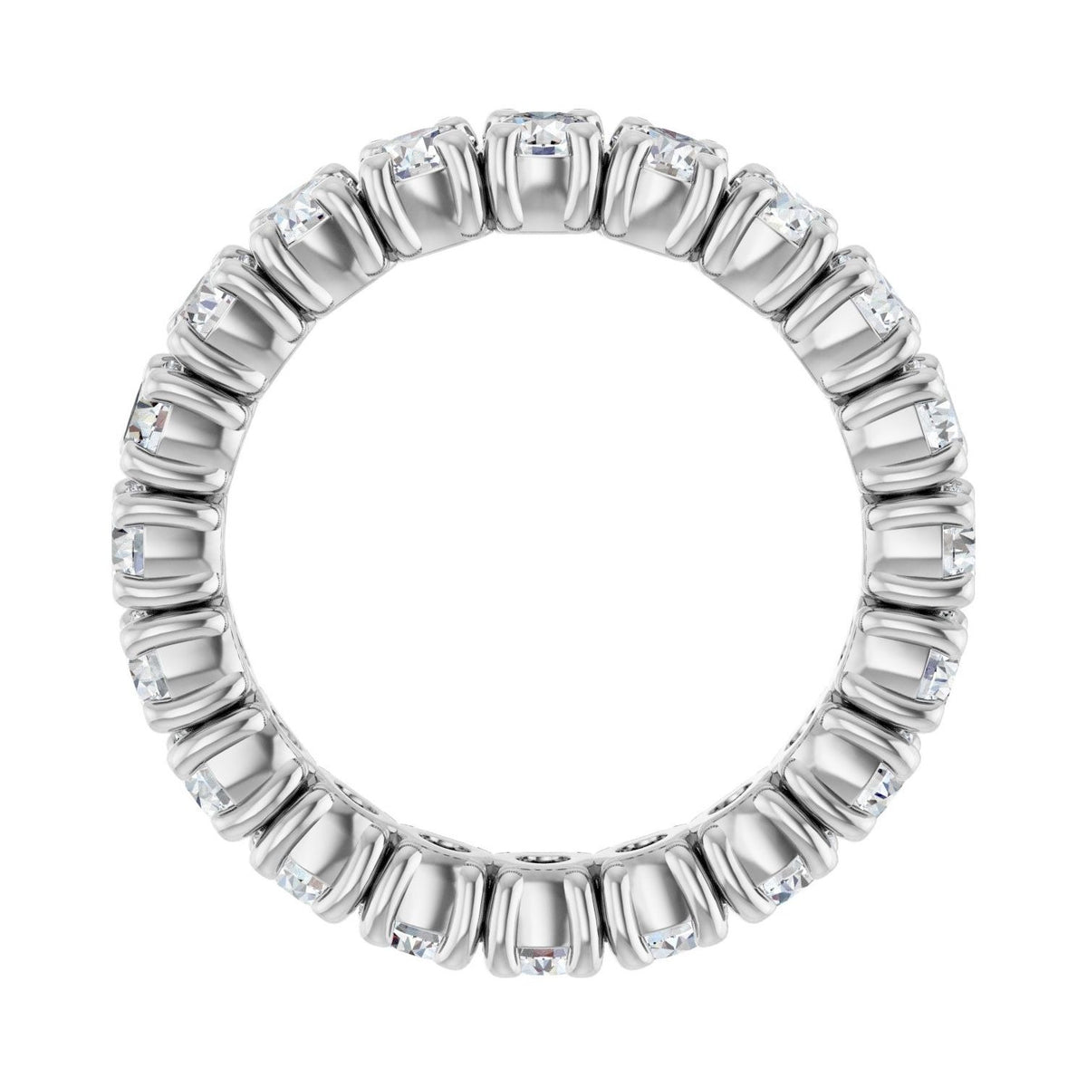 Sapphire Row Lab-Grown Diamond Round Eternity Band - Platinum, 3 mm, 5 (view 2)