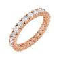 Sapphire Row Lab-Grown Diamond Round Eternity Band - 14K Rose Gold, 2.25 mm, 4