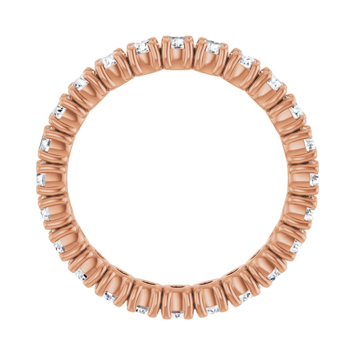 Sapphire Row Lab-Grown Diamond Round Eternity Band - 14K Rose Gold, 2.25 mm, 4 (view 2)