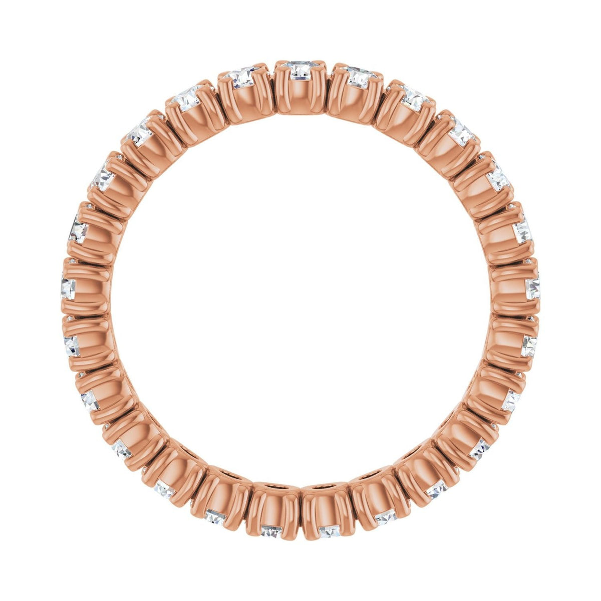 Sapphire Row Lab-Grown Diamond Round Eternity Band - 14K Rose Gold, 2.25 mm, 5 (view 2)