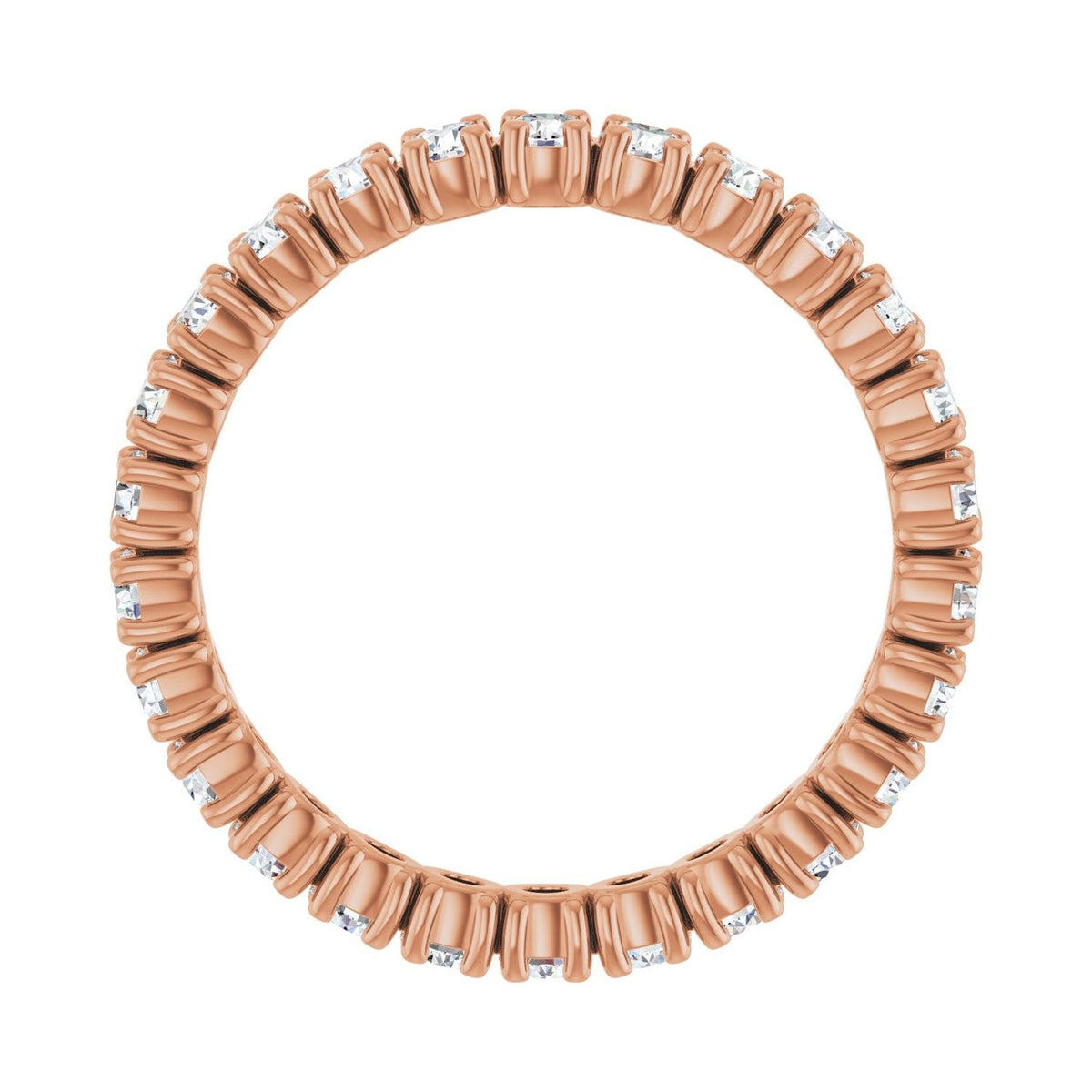 Sapphire Row Lab-Grown Diamond Round Eternity Band - 14K Rose Gold, 2.25 mm, 6 (view 2)