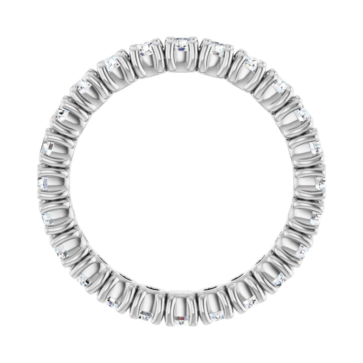Sapphire Row Lab-Grown Diamond Round Eternity Band - 14K White Gold, 2.5 mm, 6 (view 2)
