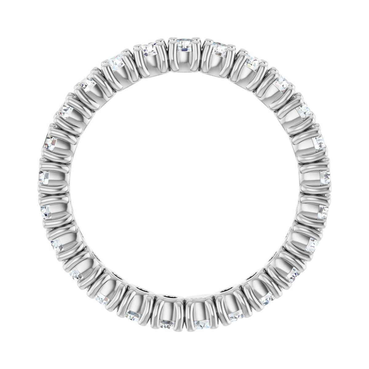 Sapphire Row Lab-Grown Diamond Round Eternity Band - 14K White Gold, 2.5 mm, 7 (view 2)