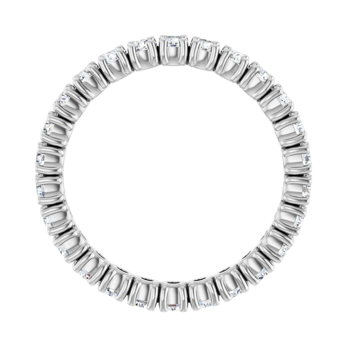 Sapphire Row Lab-Grown Diamond Round Eternity Band - 14K White Gold, 2.5 mm, 8 (view 2)