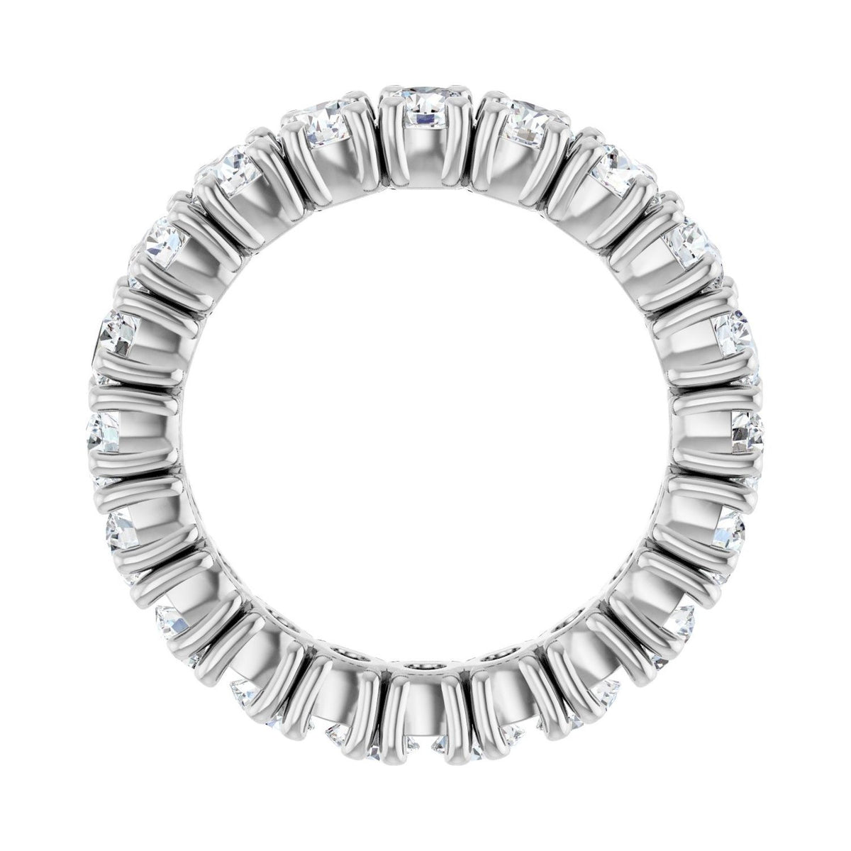 Sapphire Row Lab-Grown Diamond Round Eternity Band - 14K White Gold, 3 mm, 4.5 (view 2)