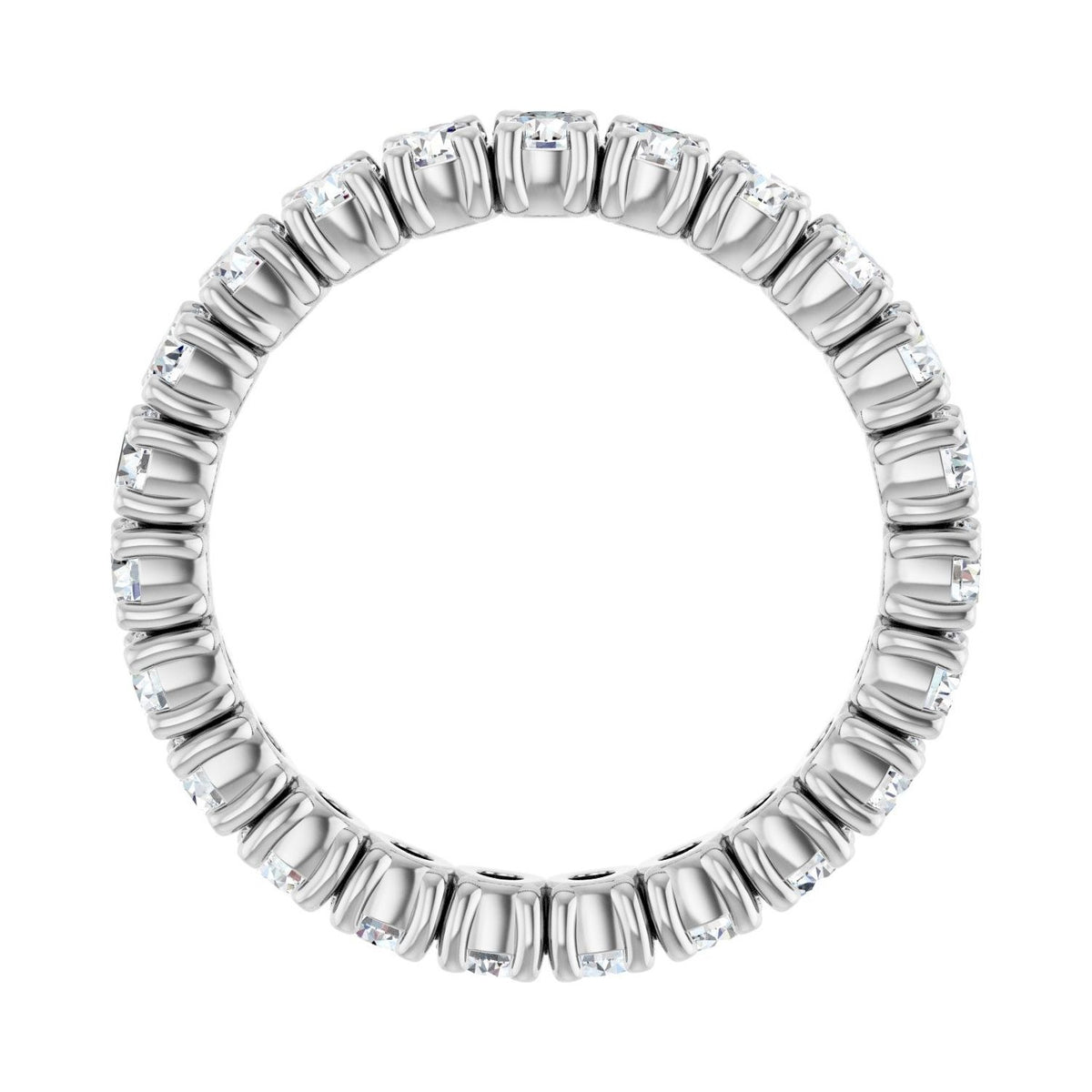 Sapphire Row Lab-Grown Diamond Round Eternity Band - Platinum, 2.5 mm, 5 (view 2)