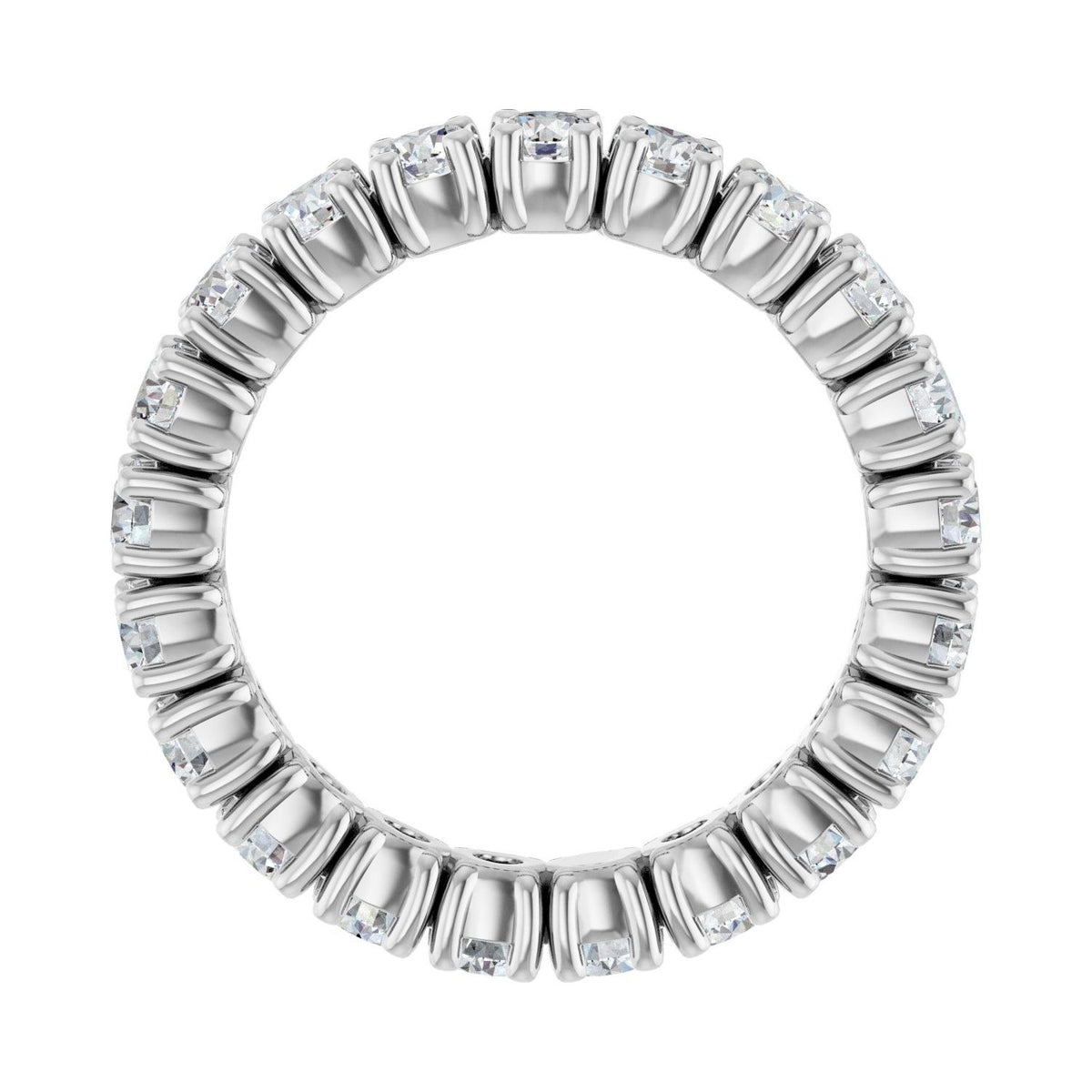 Sapphire Row Lab-Grown Diamond Round Eternity Band - Platinum, 3 mm, 6.5 (view 2)