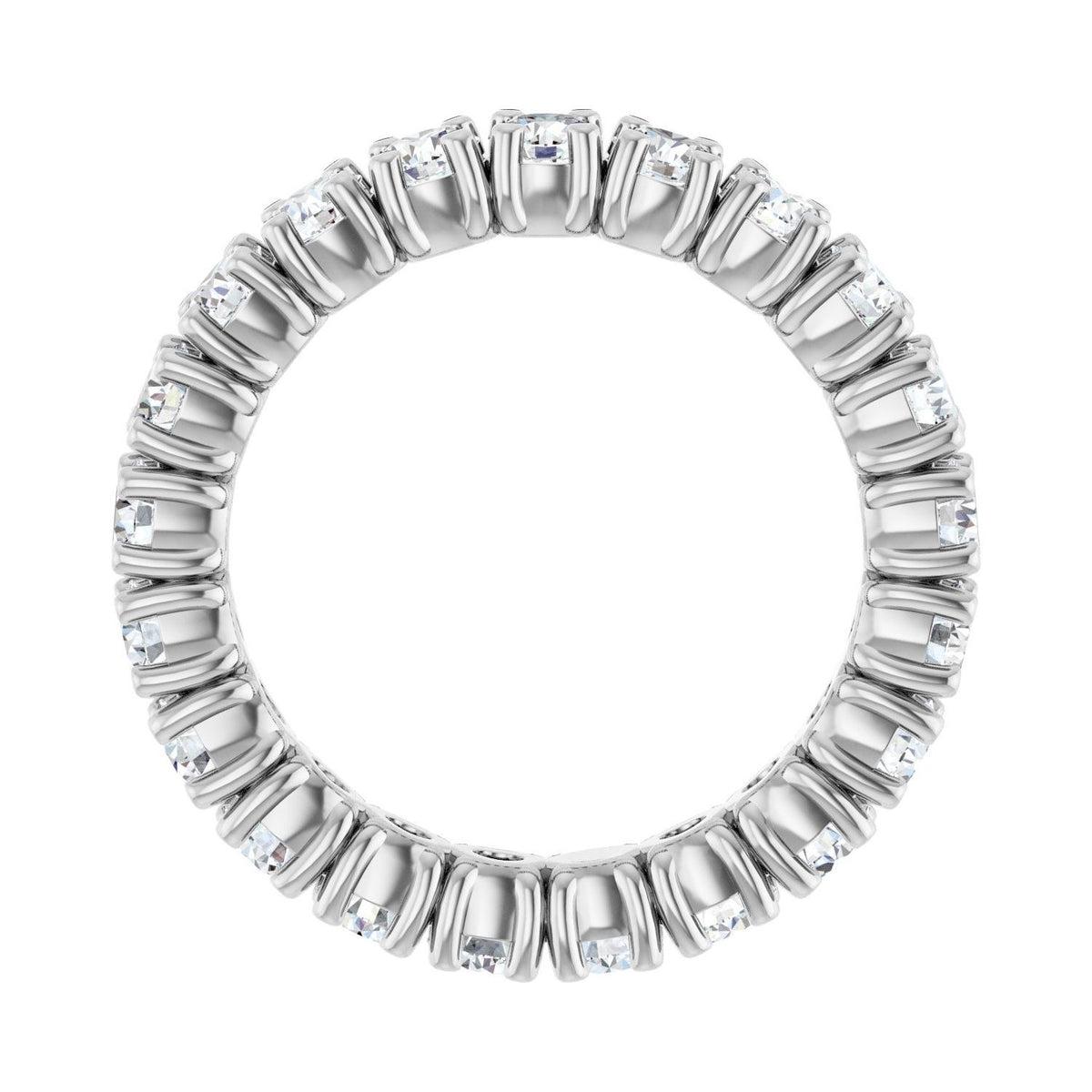 Sapphire Row Lab-Grown Diamond Round Eternity Band - 14K White Gold, 3 mm, 6 (view 2)