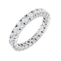 Sapphire Row Lab-Grown Diamond Round Eternity Band - 14K White Gold, 3 mm, 8