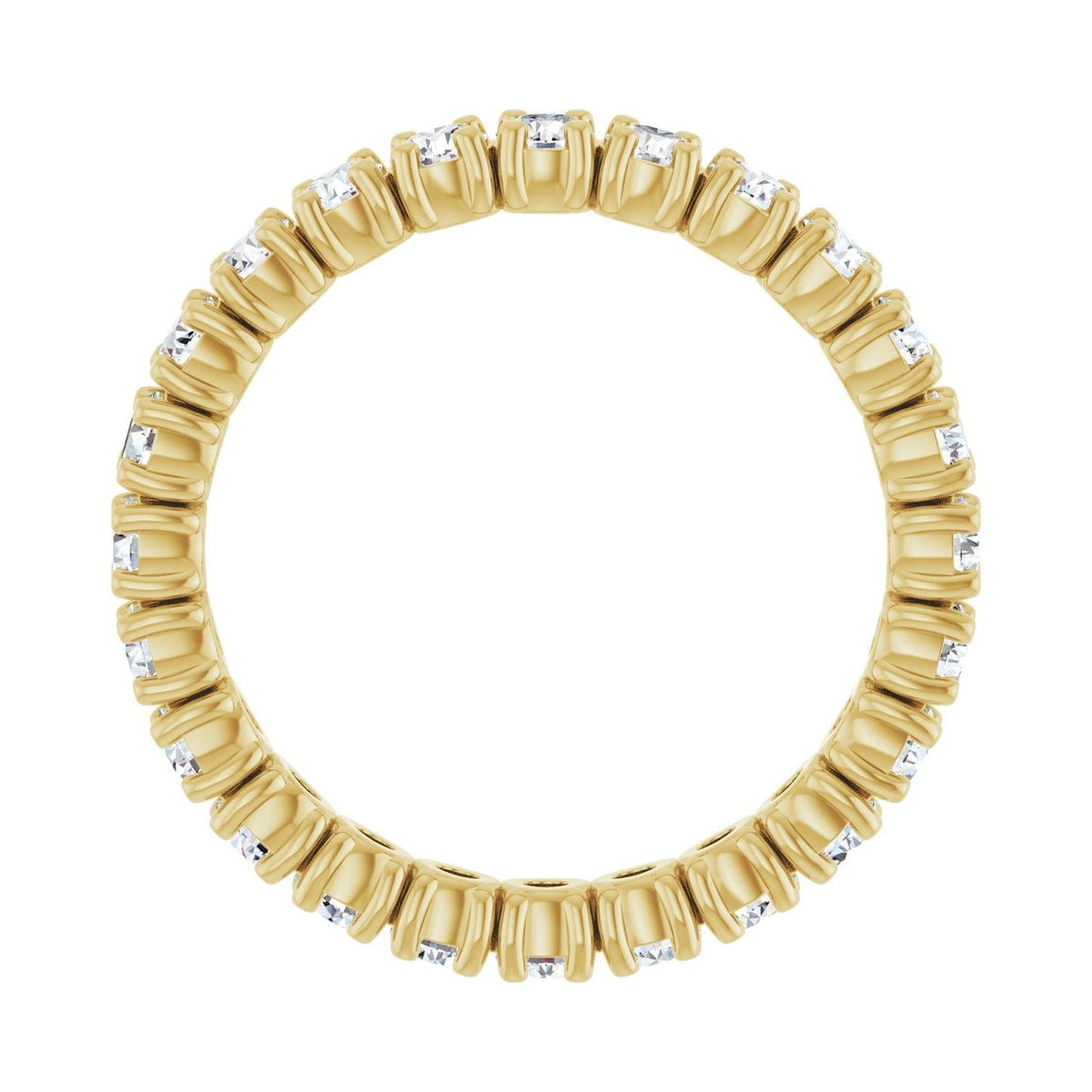 Sapphire Row Lab-Grown Diamond Round Eternity Band - 14K Yellow Gold, 2.25 mm, 4.5 (view 2)