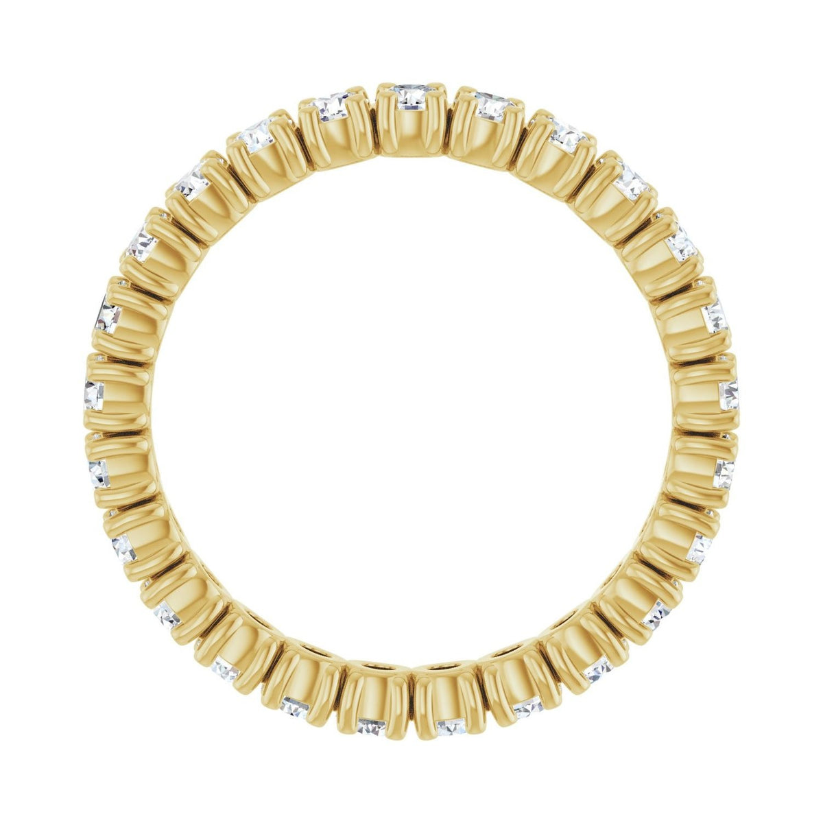 Sapphire Row Lab-Grown Diamond Round Eternity Band - 14K Yellow Gold, 2.25 mm, 5.5 (view 2)