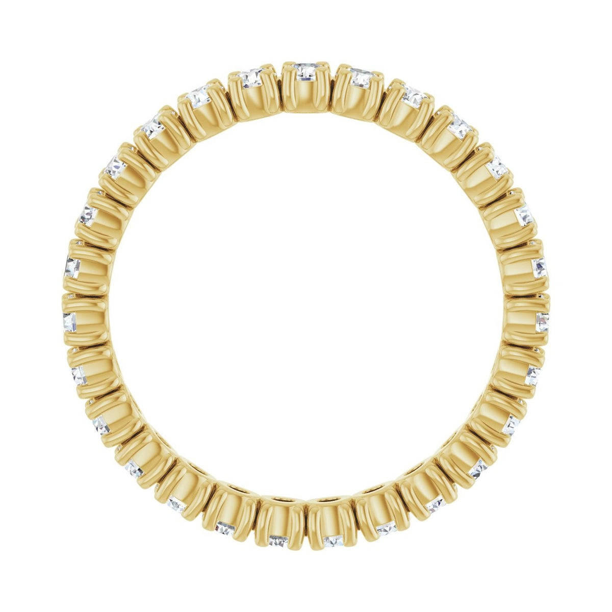 Sapphire Row Lab-Grown Diamond Round Eternity Band - 14K Yellow Gold, 2.25 mm, 7.5 (view 2)