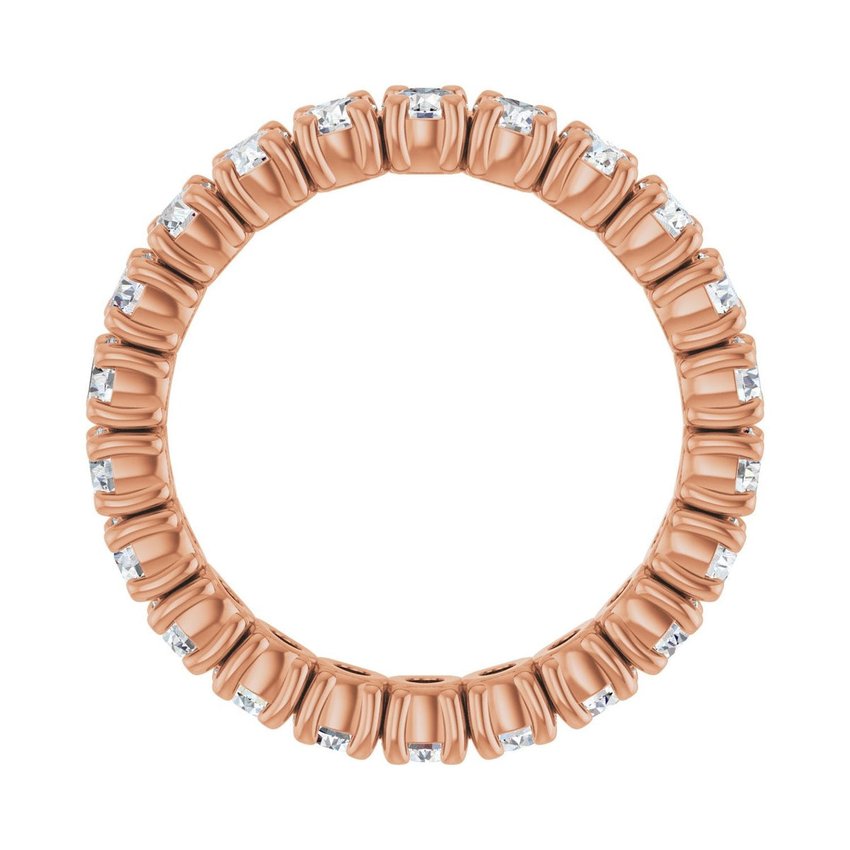 Sapphire Row Lab-Grown Diamond Round Eternity Band - 14K Rose Gold, 2.5 mm, 4 (view 2)