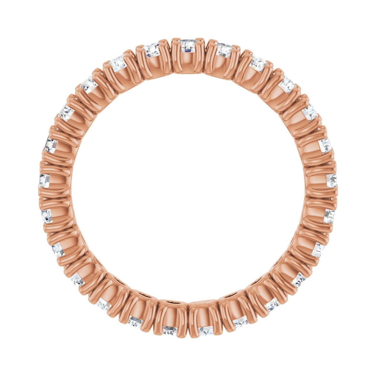 Sapphire Row Lab-Grown Diamond Round Eternity Band - 14K Rose Gold, 2.5 mm, 7 (view 2)