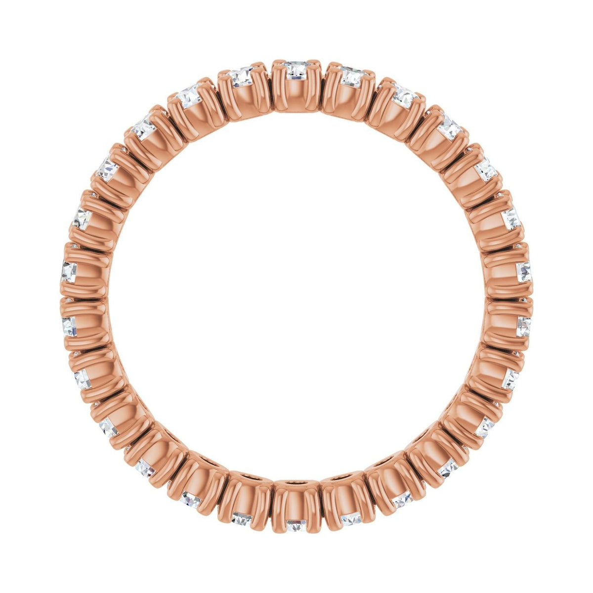 Sapphire Row Lab-Grown Diamond Round Eternity Band - 14K Rose Gold, 2.5 mm, 8 (view 2)