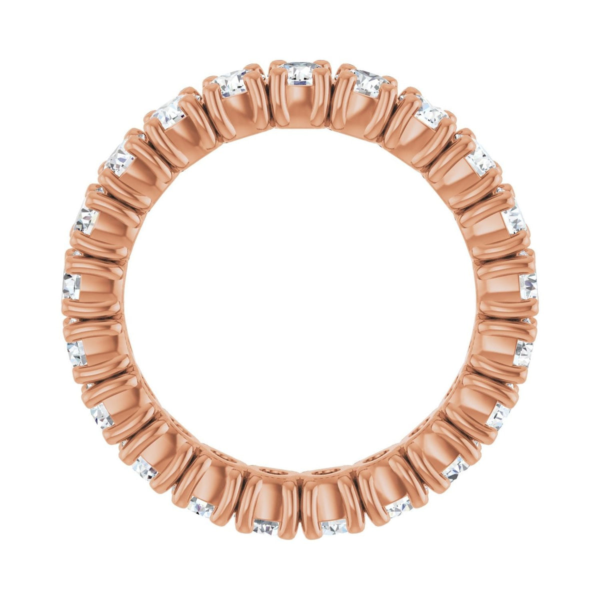 Sapphire Row Lab-Grown Diamond Round Eternity Band - 14K Rose Gold, 3 mm, 5.5 (view 2)