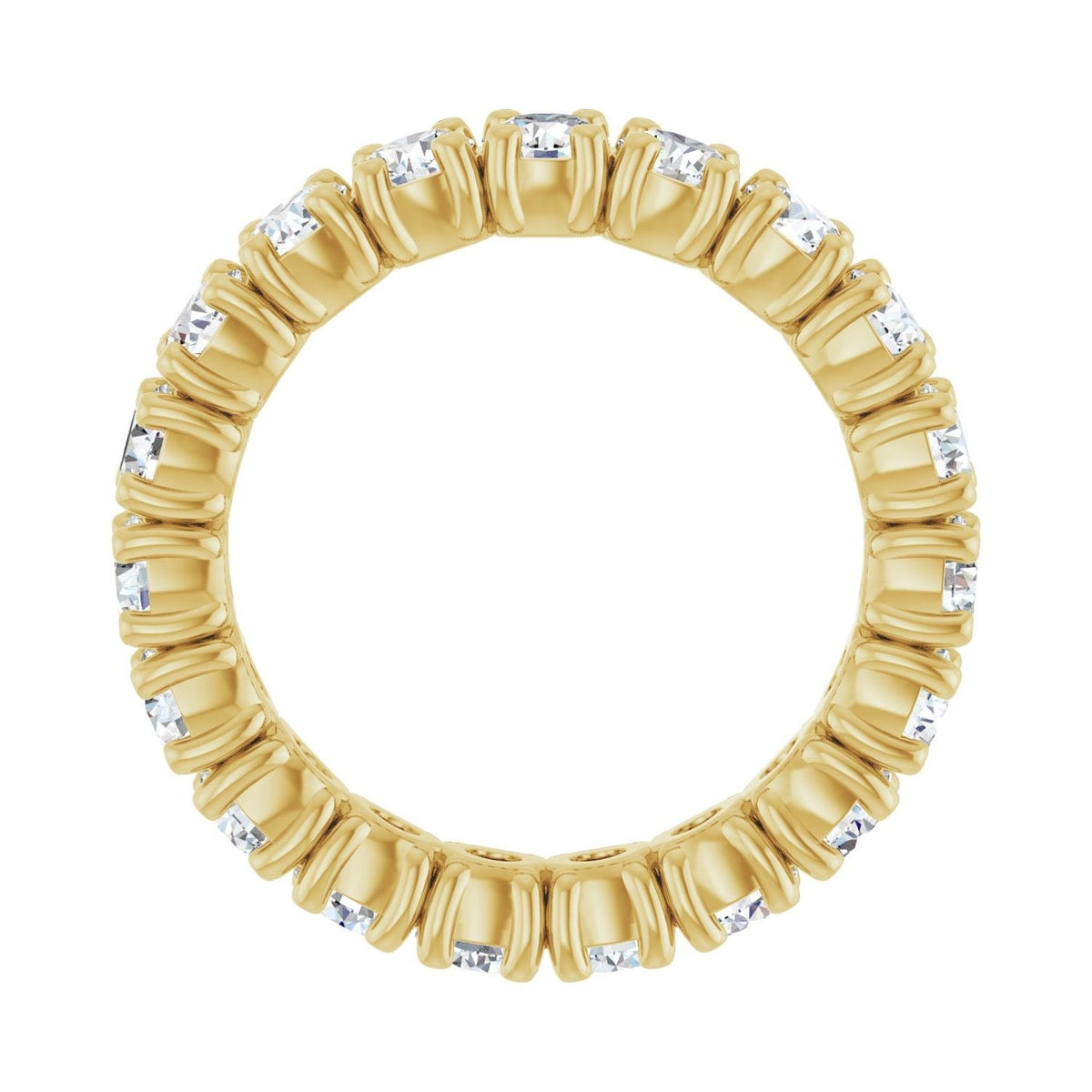 Sapphire Row Lab-Grown Diamond Round Eternity Band - 14K Yellow Gold, 3 mm, 4 (view 2)