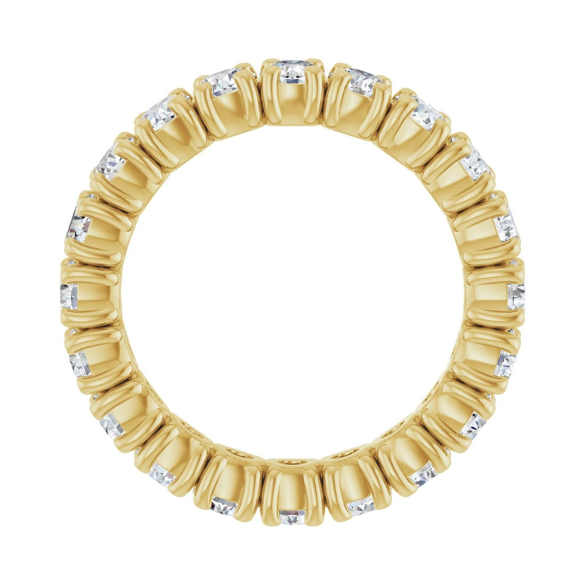 Sapphire Row Lab-Grown Diamond Round Eternity Band - 14K Yellow Gold, 3 mm, 5 (view 2)