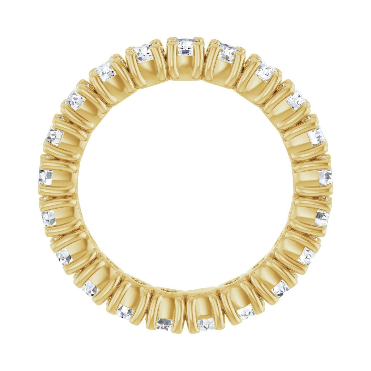 Sapphire Row Lab-Grown Diamond Round Eternity Band - 14K Yellow Gold, 3 mm, 6 (view 2)