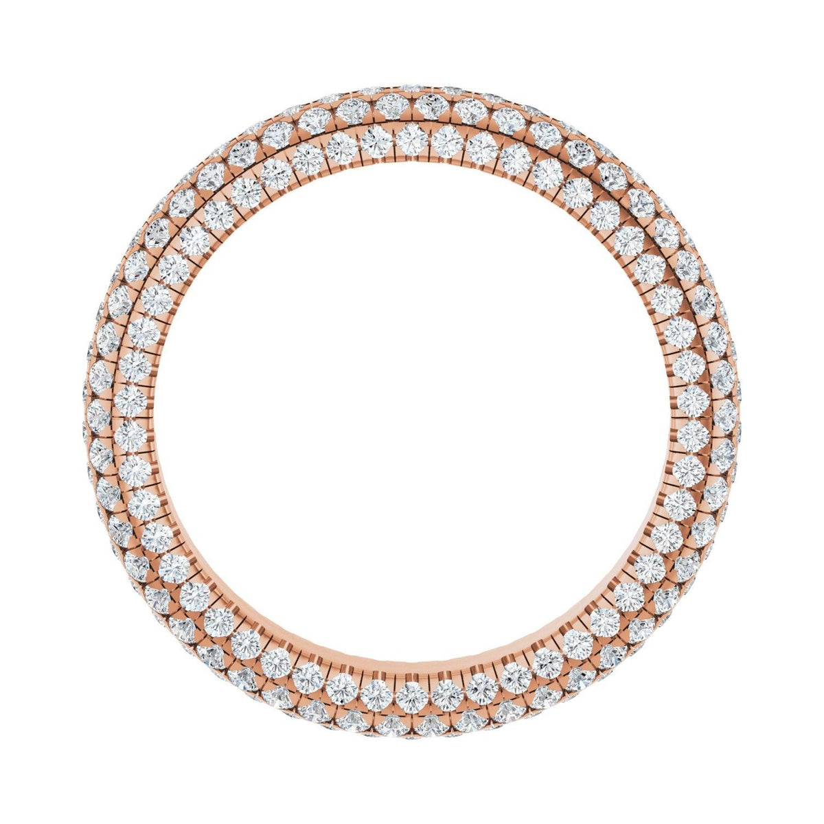 Sapphire Row Natural Diamond Rounded Pavé Eternity Band - 14K Rose Gold (view 2)