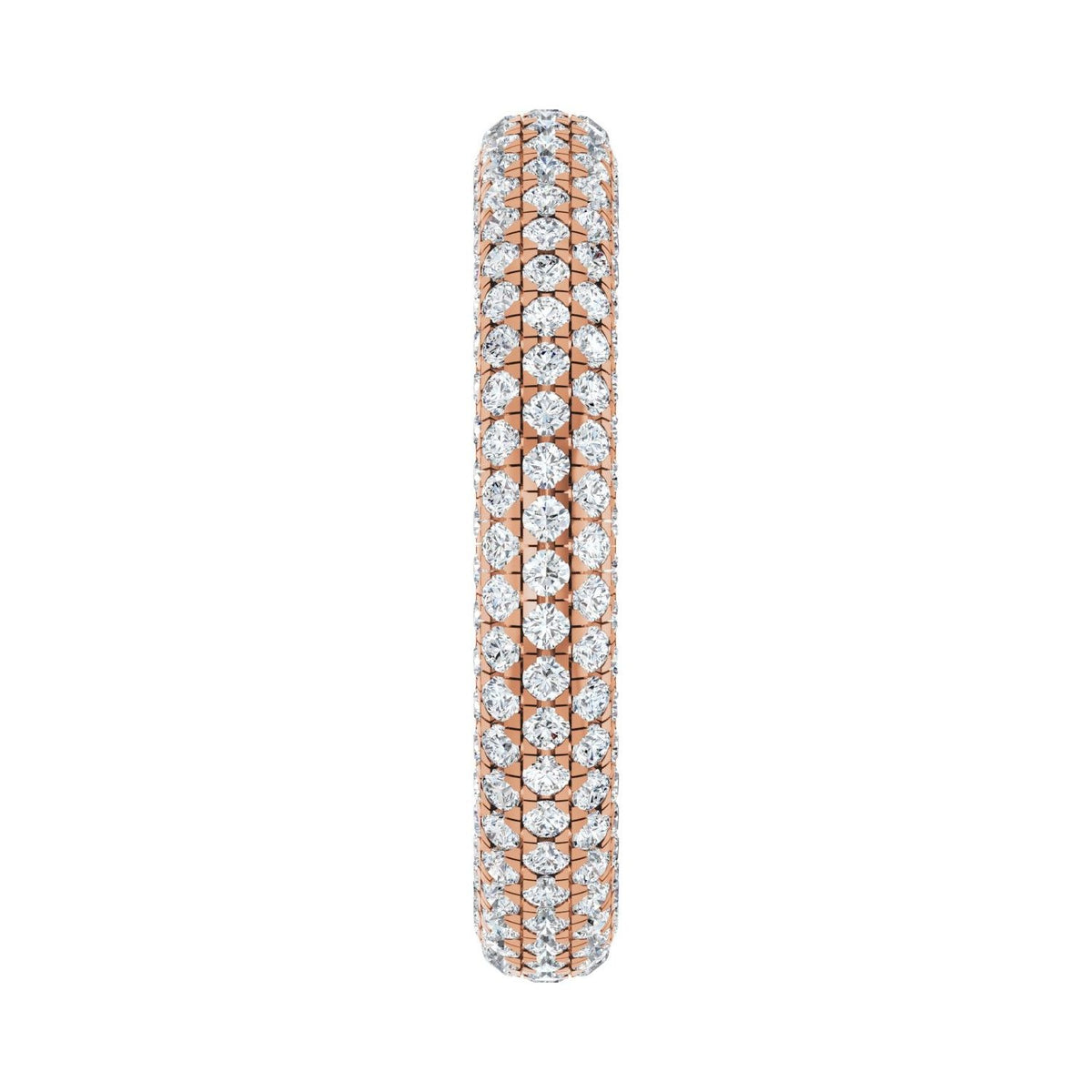 Sapphire Row Natural Diamond Rounded Pavé Eternity Band - 14K Rose Gold (view 4)
