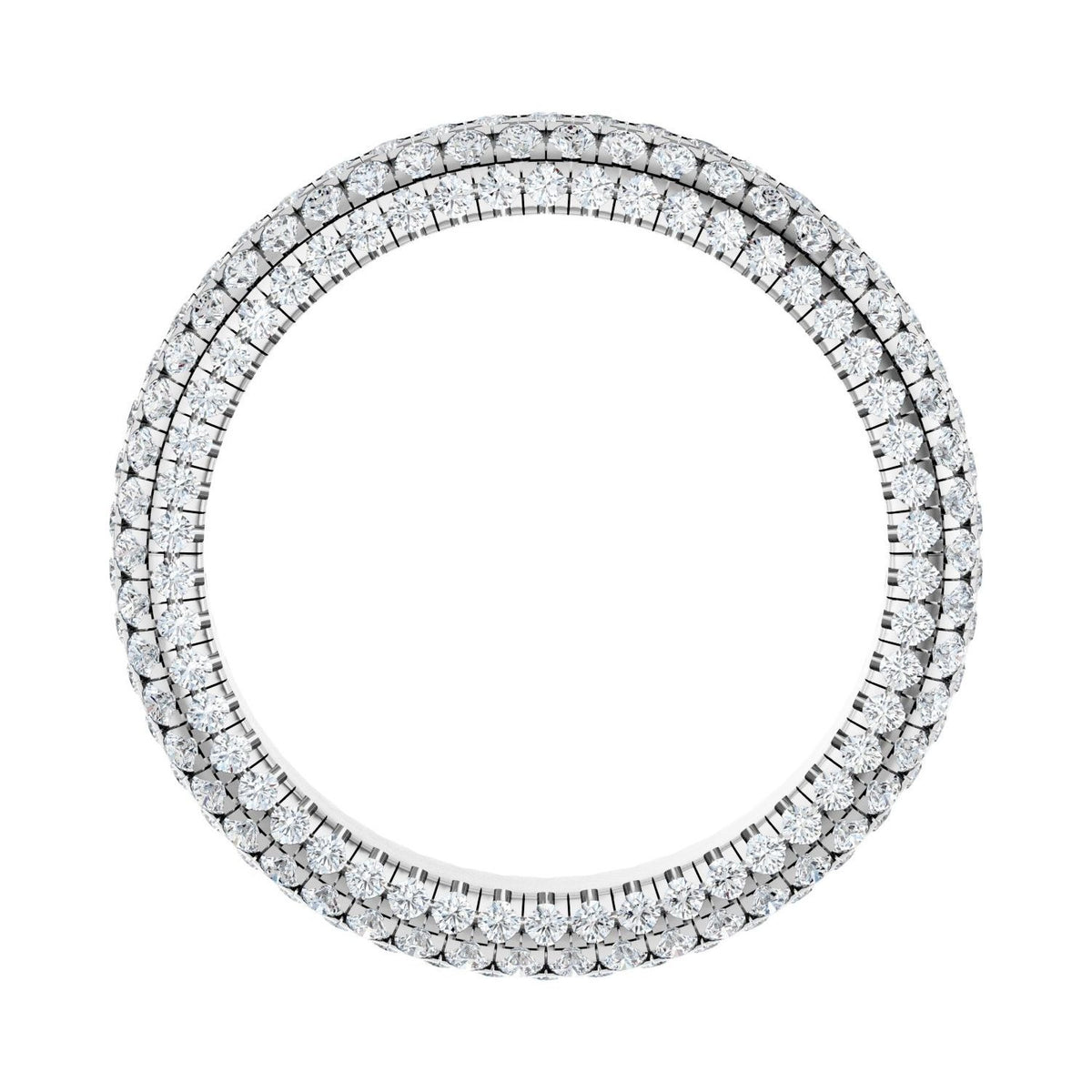 Sapphire Row Natural Diamond Rounded Pavé Eternity Band - Platinum (view 2)