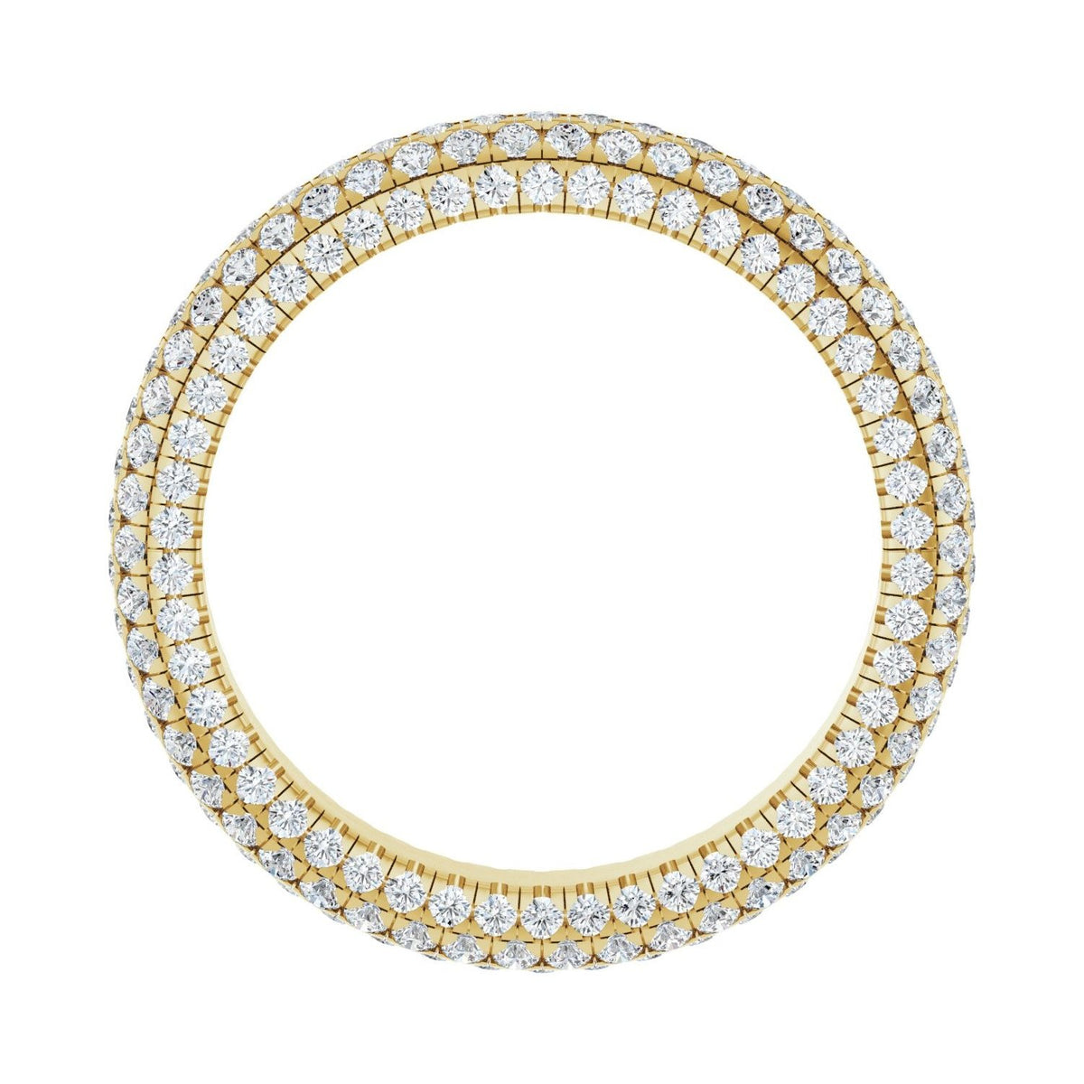 Sapphire Row Natural Diamond Rounded Pavé Eternity Band - 14K Yellow Gold (view 2)