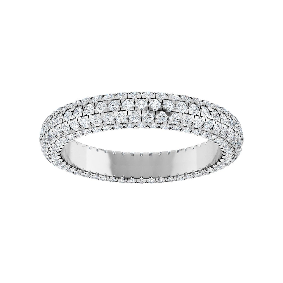 Sapphire Row Lab-Grown Diamond Rounded Pavé Eternity Band - 14K White Gold (view 3)