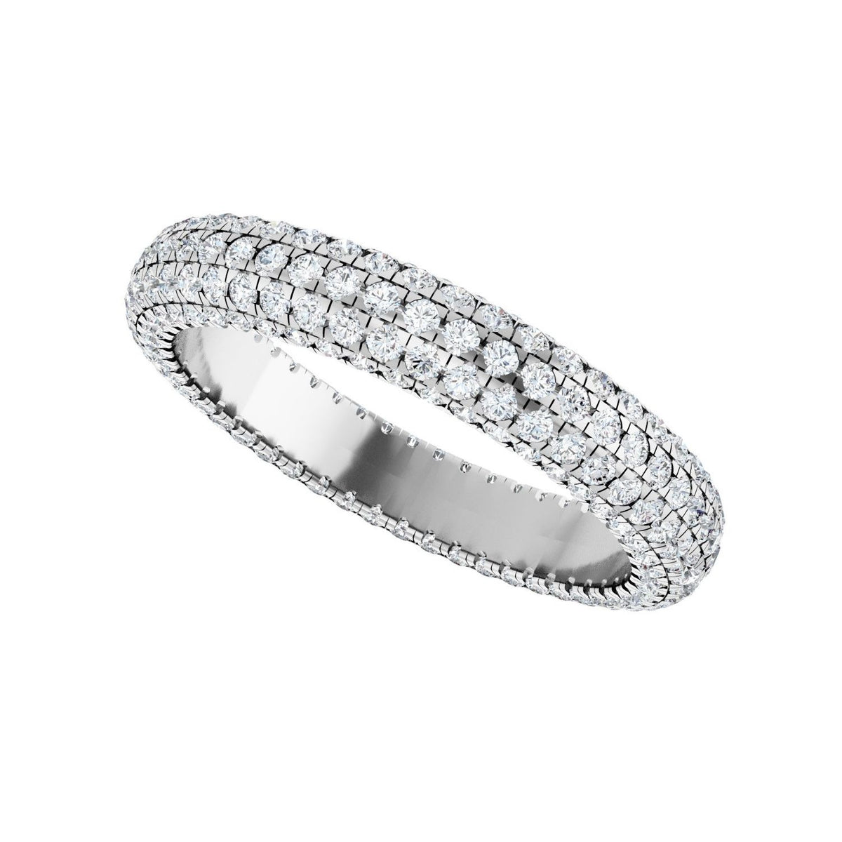 Sapphire Row Lab-Grown Diamond Rounded Pavé Eternity Band - Platinum (view 5)