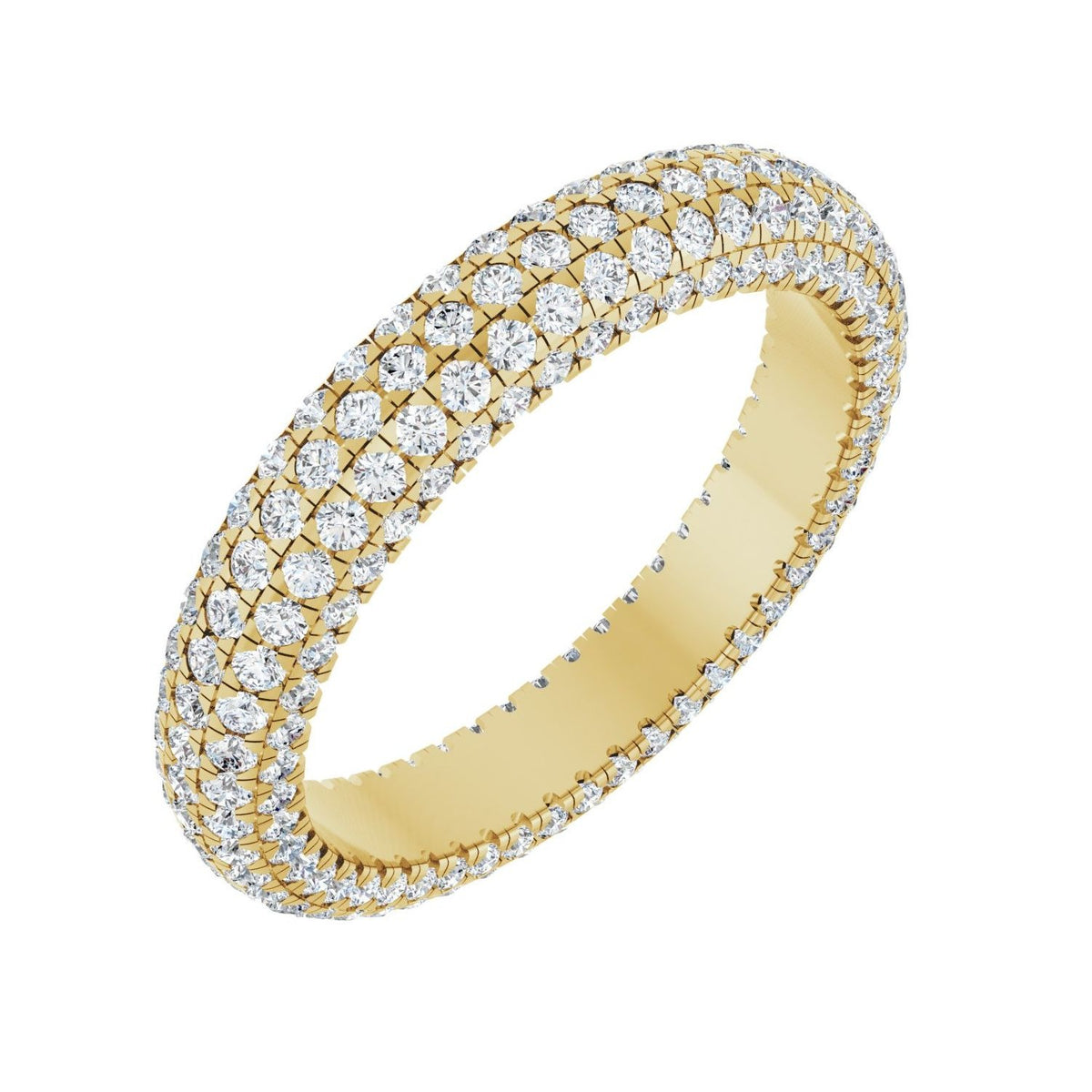 Sapphire Row Lab-Grown Diamond Rounded Pavé Eternity Band - 14K Yellow Gold