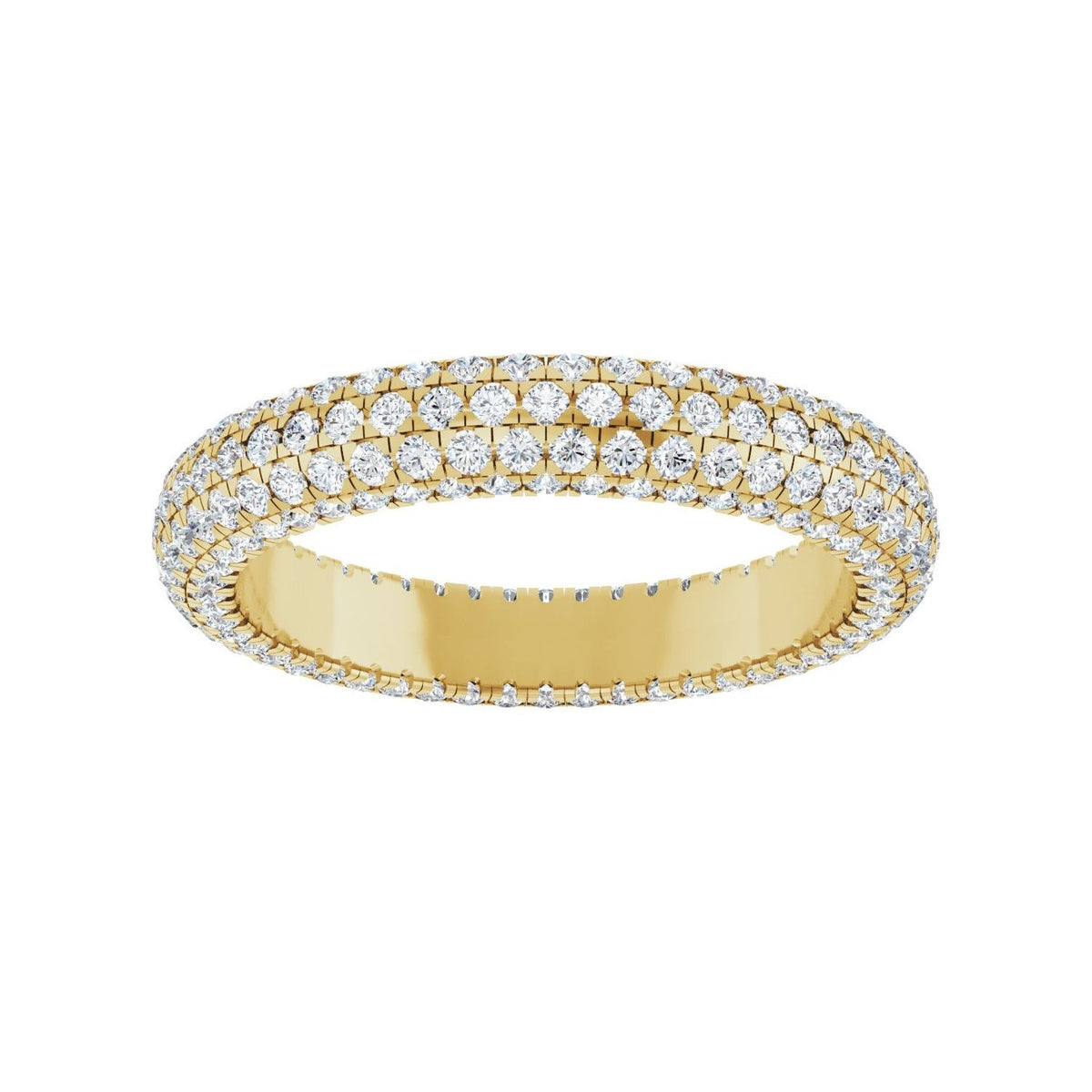Sapphire Row Lab-Grown Diamond Rounded Pavé Eternity Band - 14K Yellow Gold (view 3)