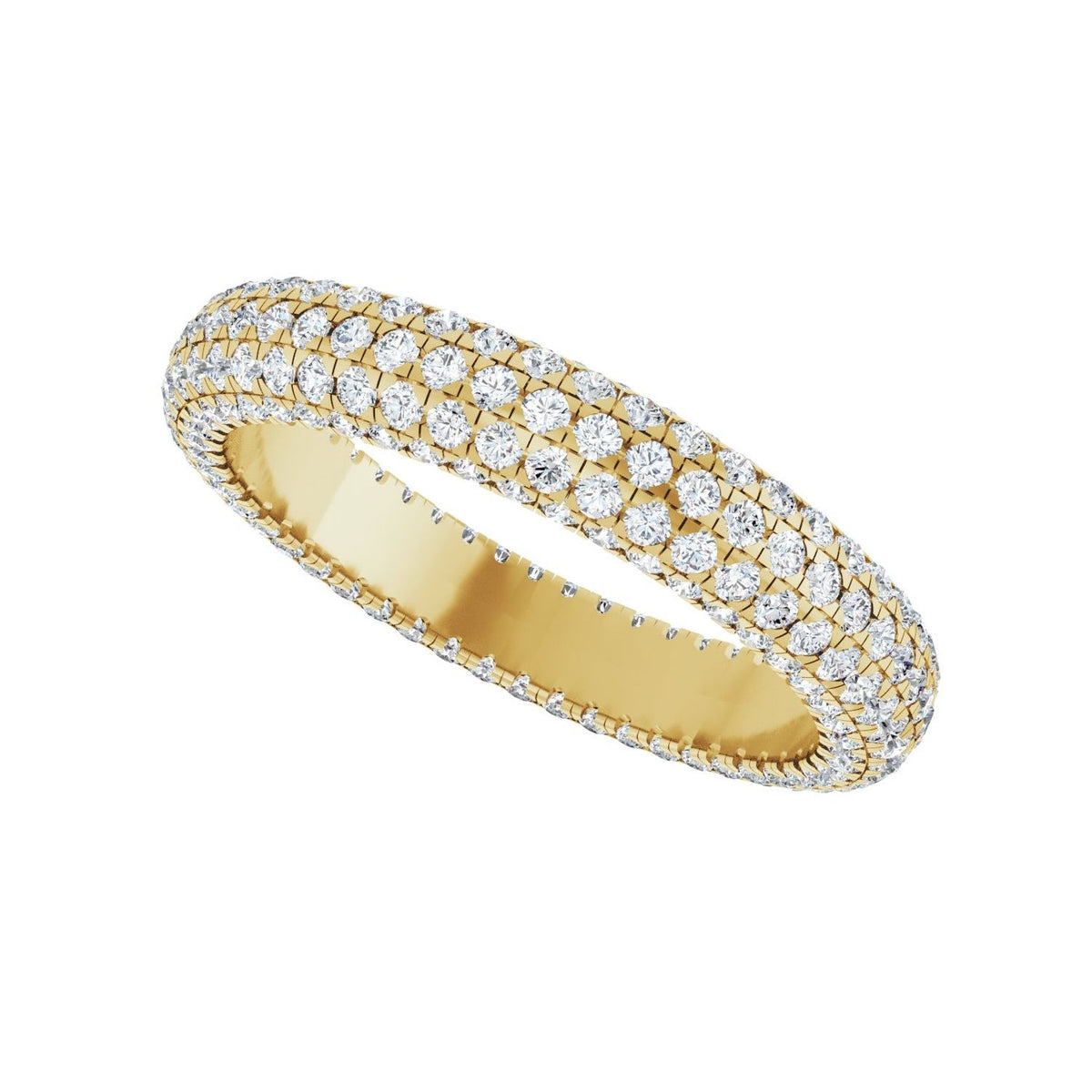 Sapphire Row Lab-Grown Diamond Rounded Pavé Eternity Band - 14K Yellow Gold (view 5)