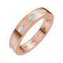 Sapphire Row Lab-Grown Diamond Marquise Inlay Band - 14K Rose Gold