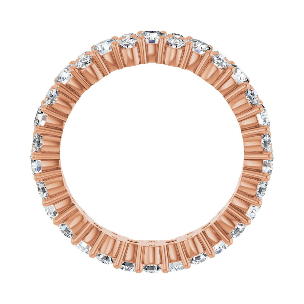 Sapphire Row Natural Diamond Cluster Eternity Band - 14K Rose Gold (view 2)