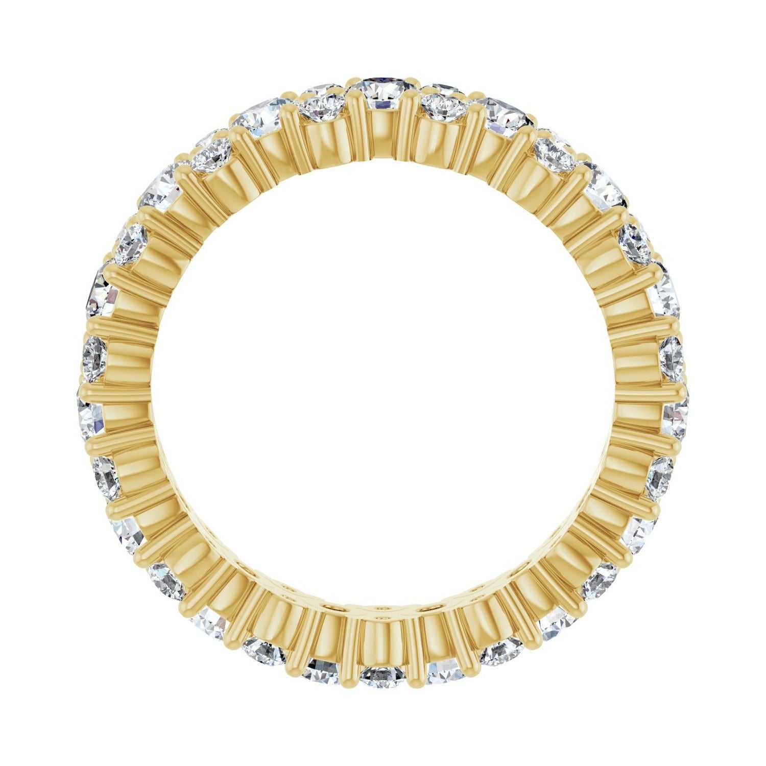 Sapphire Row Natural Diamond Cluster Eternity Band - 14K Yellow Gold (view 2)