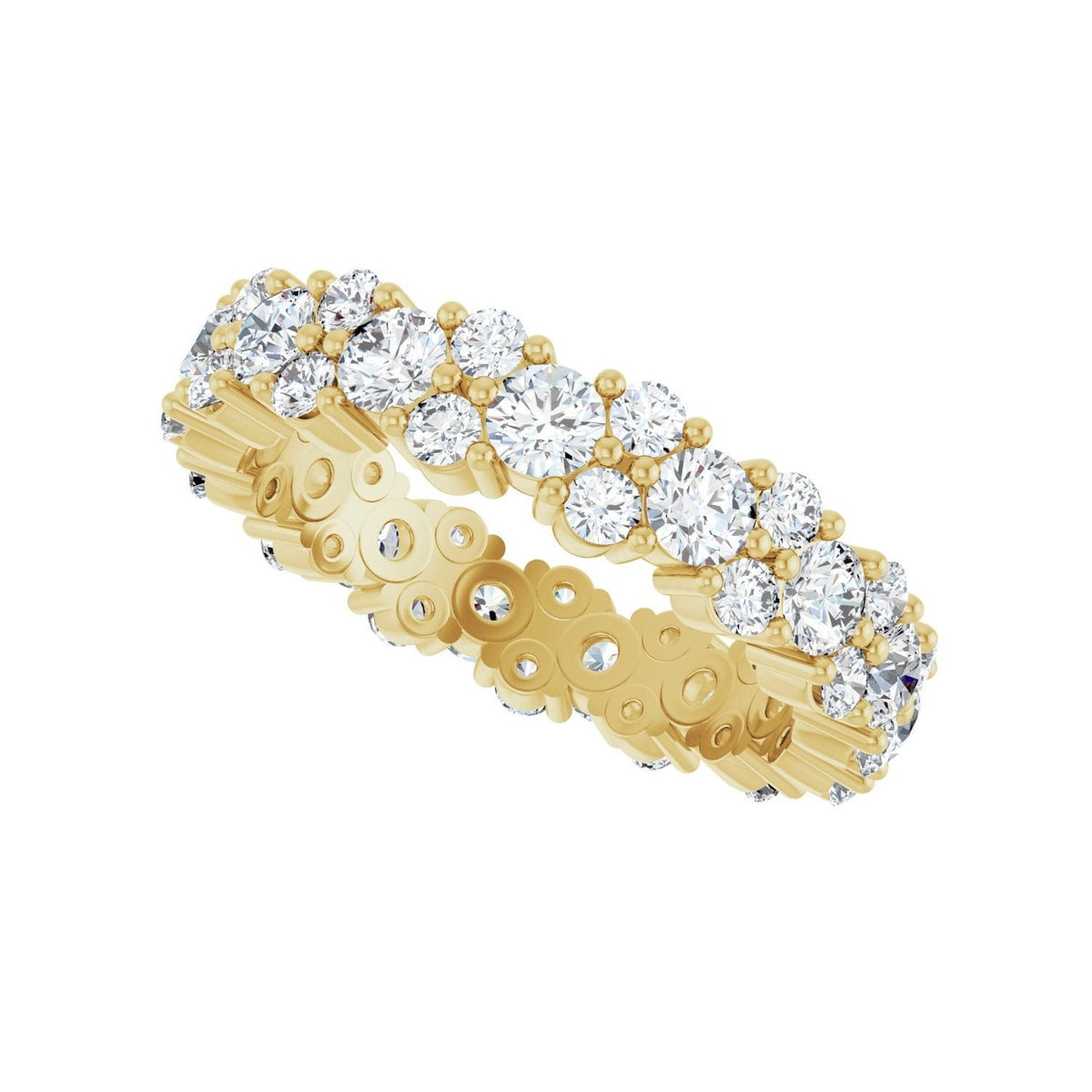 Sapphire Row Natural Diamond Cluster Eternity Band - 14K Yellow Gold (view 5)
