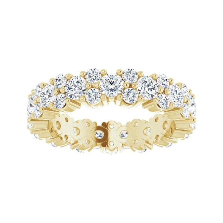 Sapphire Row Lab-Grown Diamond Cluster Eternity Band - 14K Yellow Gold, 4 (view 3)