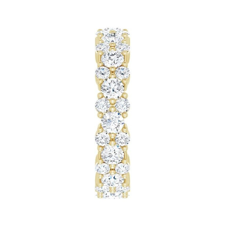 Sapphire Row Lab-Grown Diamond Cluster Eternity Band - 14K Yellow Gold, 4 (view 4)