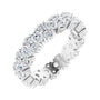 Sapphire Row Lab-Grown Diamond Cluster Eternity Band - 14K White Gold, 4