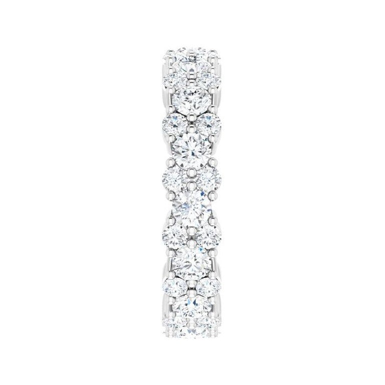 Sapphire Row Lab-Grown Diamond Cluster Eternity Band - 14K White Gold, 4 (view 4)