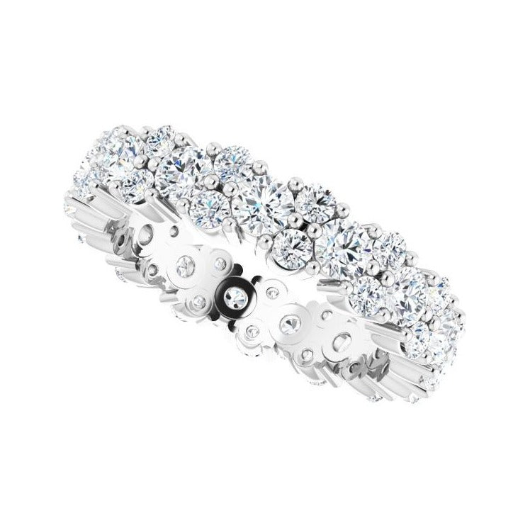 Sapphire Row Lab-Grown Diamond Cluster Eternity Band - 14K White Gold, 4 (view 5)