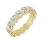 Sapphire Row Lab-Grown Diamond Cluster Eternity Band - 14K Yellow Gold, 4.5