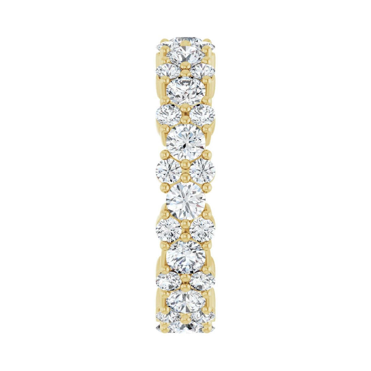 Sapphire Row Lab-Grown Diamond Cluster Eternity Band - 14K Yellow Gold, 4.5 (view 4)