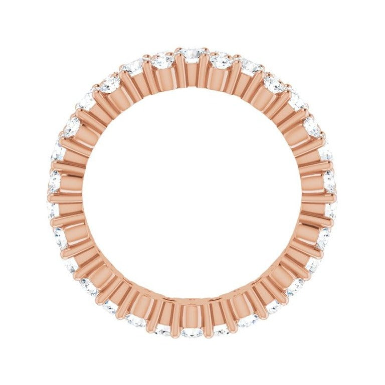 Sapphire Row Lab-Grown Diamond Cluster Eternity Band - 14K Rose Gold, 4 (view 2)
